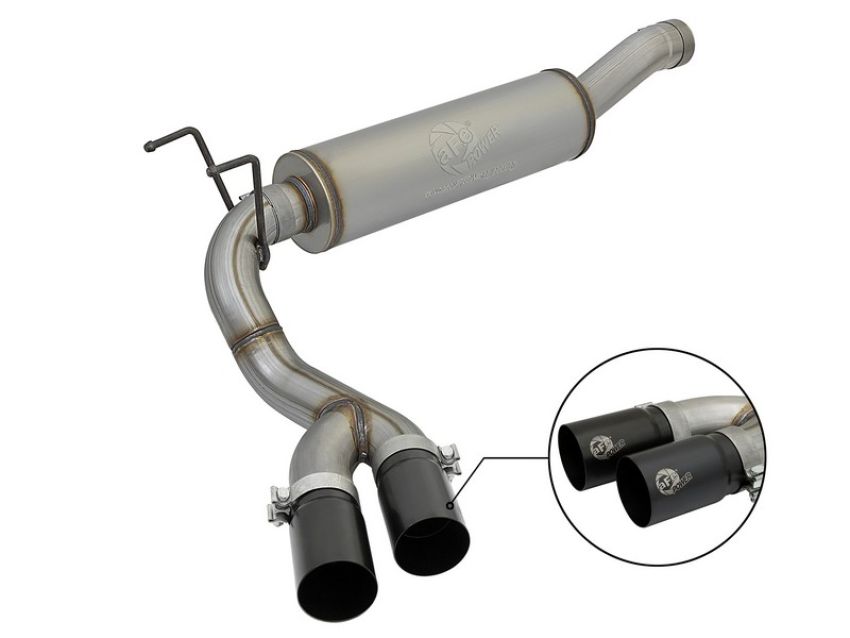 aFe Power 49-42057-B Rebel Series 3-1/2 IN Stainless Steel Cat-Back Exhaust System w/Black Tip