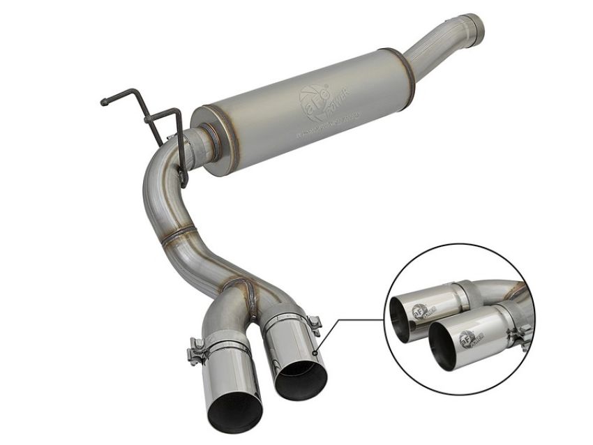 aFe Power 49-42057-P Rebel Series 3-1/2 IN Stainless Steel Cat-Back Exhaust System w/Polish Tip