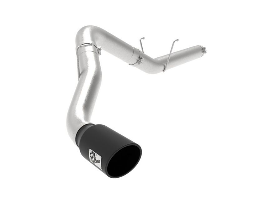 aFe Power 49-42075-B Large Bore-HD 5 IN 409 Stainless Steel DPF-Back Exhaust System w/Black Tip