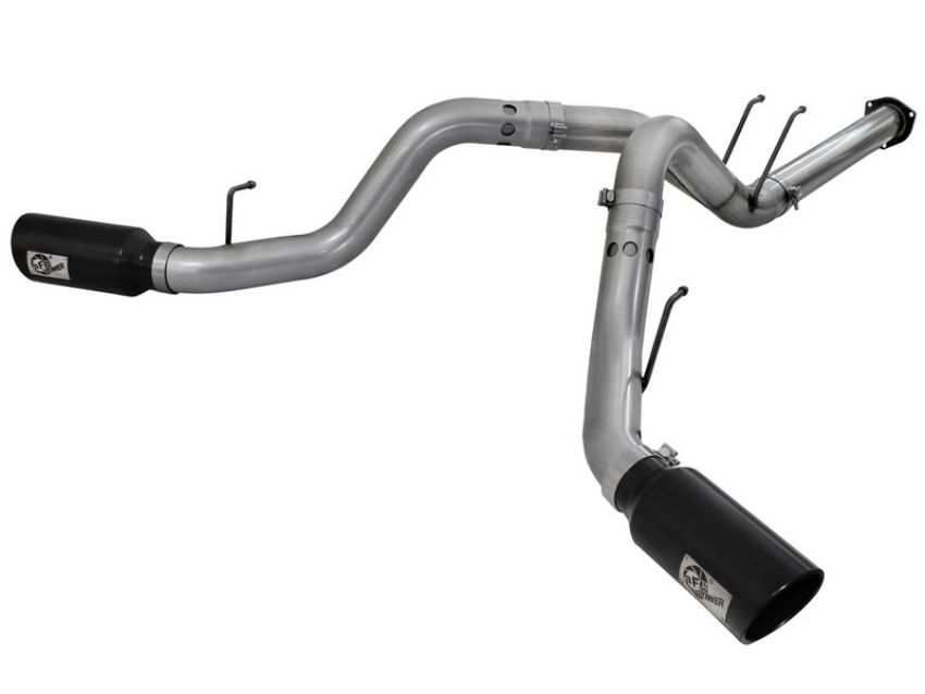 aFe Power 49-43065-B Large Bore-HD 4 IN 409 Stainless Steel DPF-Back Exhaust System w/Black Tip