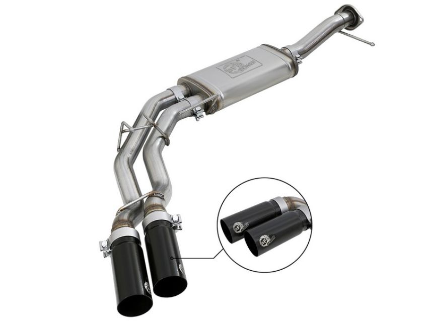aFe Power 49-43078-B Rebel Series 3 IN to 2-1/2 IN 409 Stainless Steel Cat-Back Exhaust w/ Black Tip