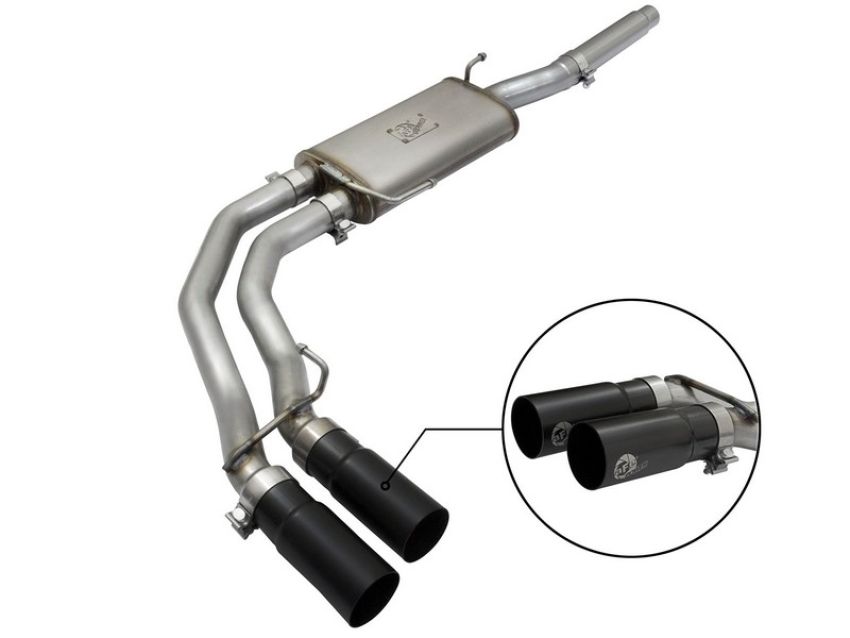 aFe Power 49-43079-B Rebel Series 3 IN to 2-1/2 IN 409 Stainless Steel Cat-Back Exhaust w/Black Tip