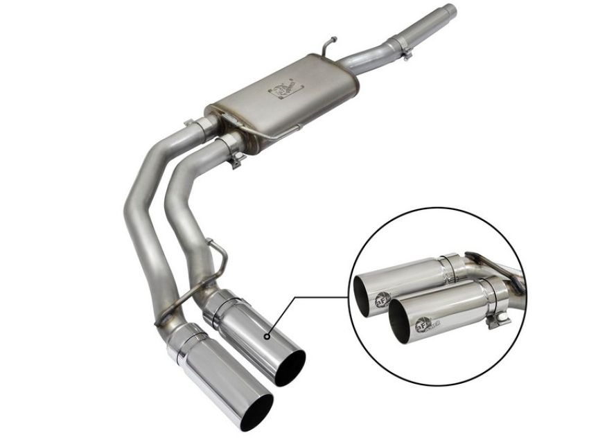 aFe Power 49-43079-P Rebel Series 3 IN to 2-1/2 IN 409 Stainless Steel Cat-Back Exhaust w/ Polish Tip