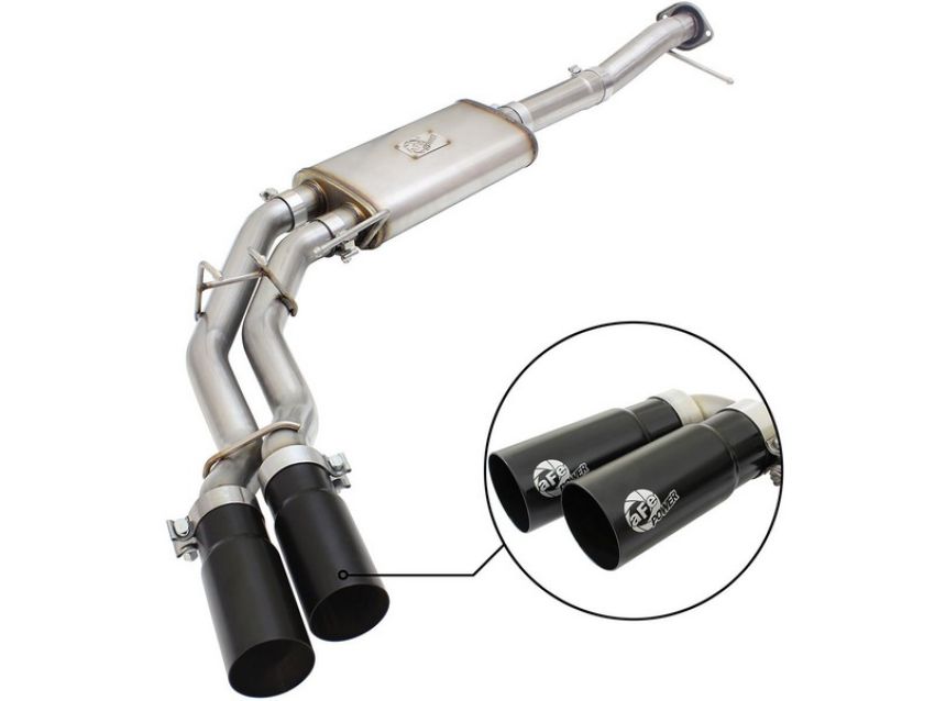 aFe Power 49-43080-B Rebel Series 3 IN to 2-1/2 IN 409 Stainless Steel Cat-Back Exhaust w/Black Tip
