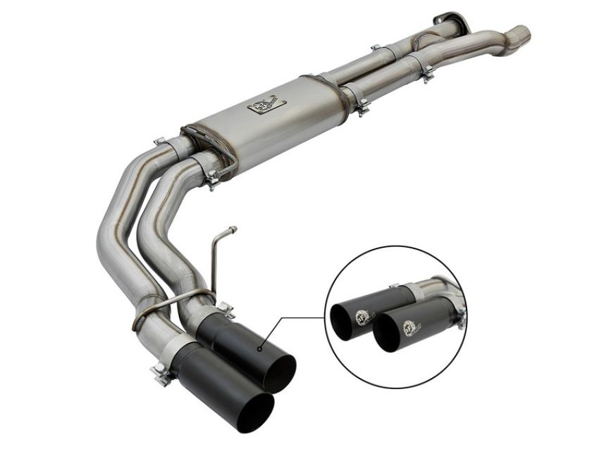aFe Power 49-43091-B Rebel Series 3 IN 409 Stainless Steel Cat-Back Exhaust System w/Black Tip