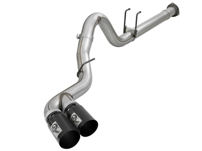 aFe Power 49-43102-B Rebel XD Series 4 IN 409 Stainless Steel DPF-Back Exhaust w/Dual Black Tips