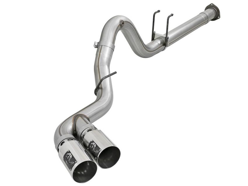 aFe Power 49-43102-P Rebel XD Series 4 IN 409 Stainless Steel DPF-Back Exhaust w/Dual Polished Tips