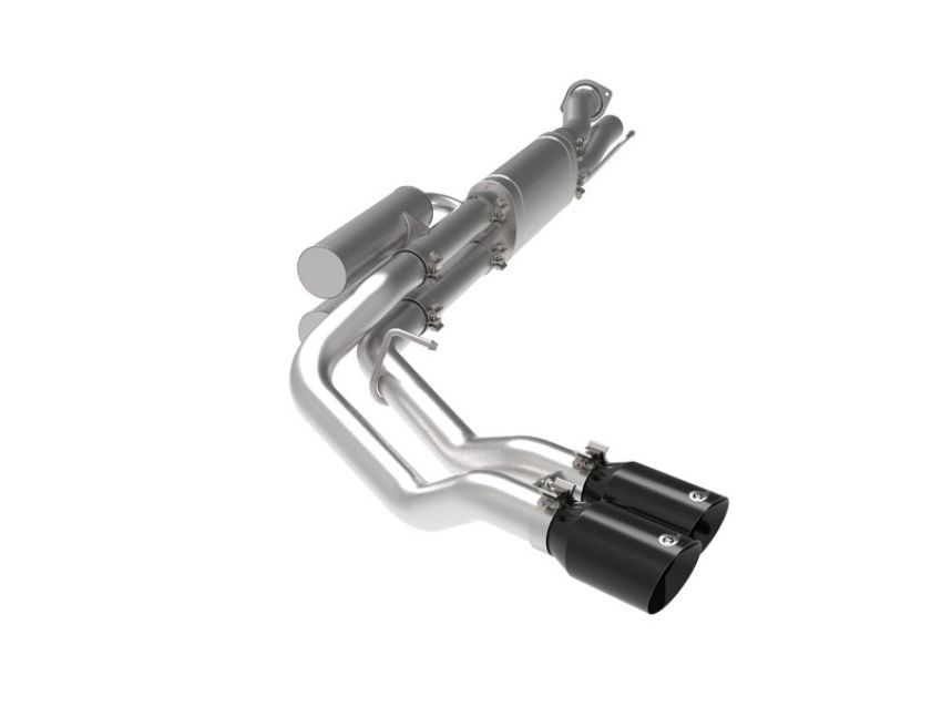 aFe Power 49-43117-B Rebel Series 3 IN 409 Stainless Steel Cat-Back Exhaust System w/Black Tip