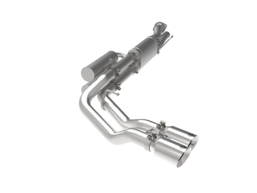 aFe Power 49-43117-P Rebel Series 3 IN 409 Stainless Steel Cat-Back Exhaust System w/Polished Tip