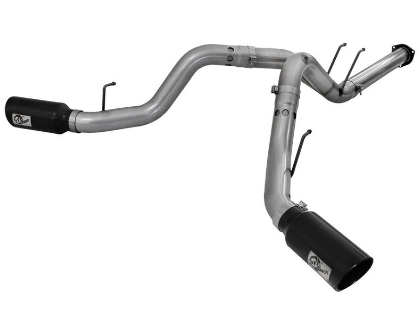 aFe Power 49-43122-B Large Bore-HD 4 IN 409 Stainless Steel DPF-Back Exhaust System w/Black Tip