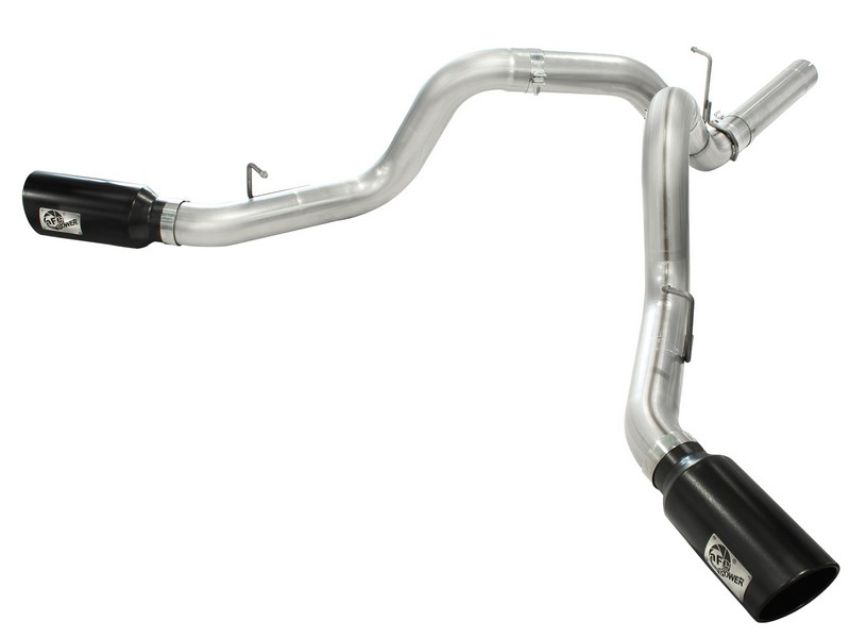 aFe Power 49-44043-B Large Bore-HD 4 IN 409 Stainless Steel DPF-Back Exhaust System w/Black Tip