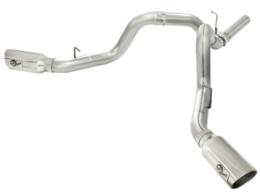 aFe Power 49-44043-P Large Bore-HD 4 IN 409 Stainless Steel DPF-Back Exhaust System w/Polished Tip