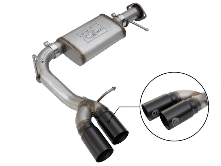 aFe Power 49-44061-B Rebel Series 3 IN 409 Stainless Steel Cat-Back Exhaust System w/Black Tip