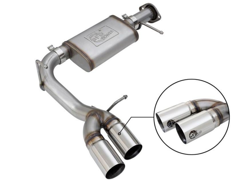 aFe Power 49-44061-P Rebel Series 3 IN 409 Stainless Steel Cat-Back Exhaust System w/Polished Tip
