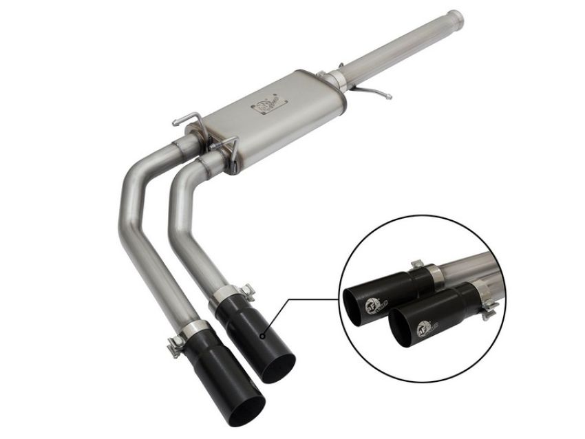 aFe Power 49-44062-B Rebel Series 3 IN to 2-1/2 IN 409 Stainless Steel Cat-Back Exhaust w/Black Tip