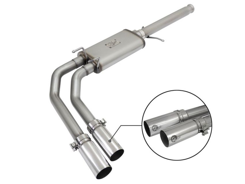 aFe Power 49-44062-P Rebel Series 3 IN to 2-1/2 IN 409 Stainless Steel Cat-Back Exhaust w/ Polish Tip