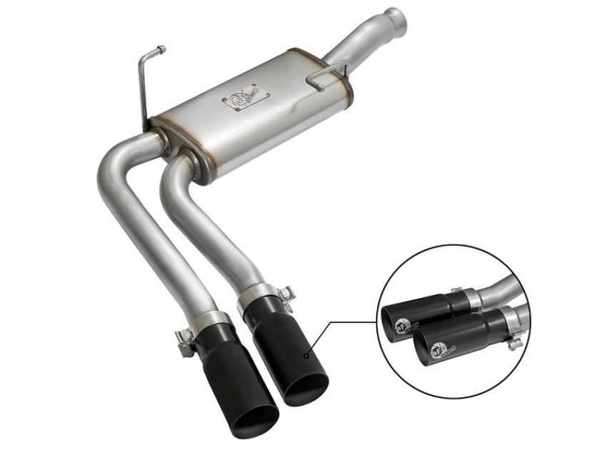 aFe Power 49-44070-B Rebel Series 3 IN to 2-1/2 IN 409 Stainless Steel Cat-Back Exhaust w/Black Tip