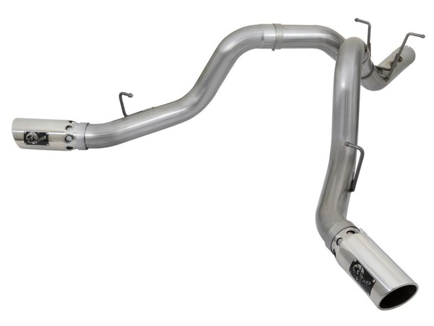 aFe Power 49-44086-P Large Bore-HD 4 IN 409 Stainless Steel DPF-Back Exhaust w/Dual Polished Tips