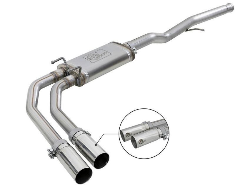 aFe Power 49-44098-P Rebel Series 3 IN to 2-1/2 IN 409 Stainless Steel Cat-Back Exhaust w/ Polish Tip