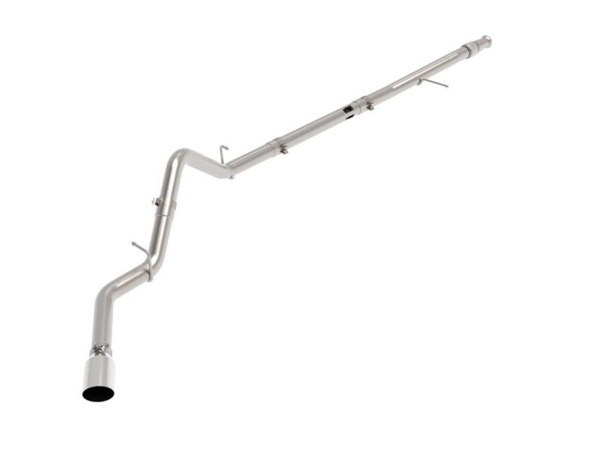 aFe Power 49-44128-P Large Bore-HD 3 IN 409 Stainless Steel DPF-Back Exhaust System w/Polished Tip