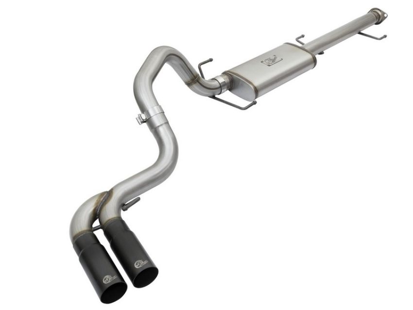 aFe Power 49-46030-B Rebel Series 3 IN Cat-Back Exhaust System w/ Mid-Side Exit Black Tips