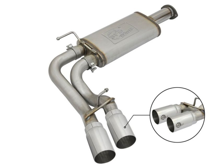 aFe Power 49-46032-P Rebel Series 3 IN Cat-Back Exhaust System w/ Dual Mid-Side Exit Polished Tips