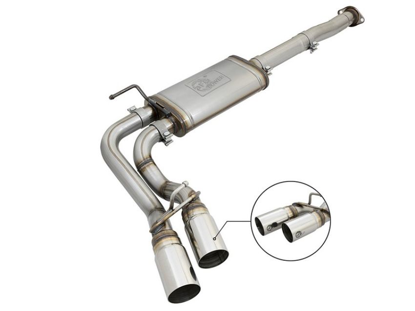 aFe Power 49-46033-P Rebel Series 3 IN Cat-Back Exhaust System w/ Dual Mid-Side Exit Polished Tips