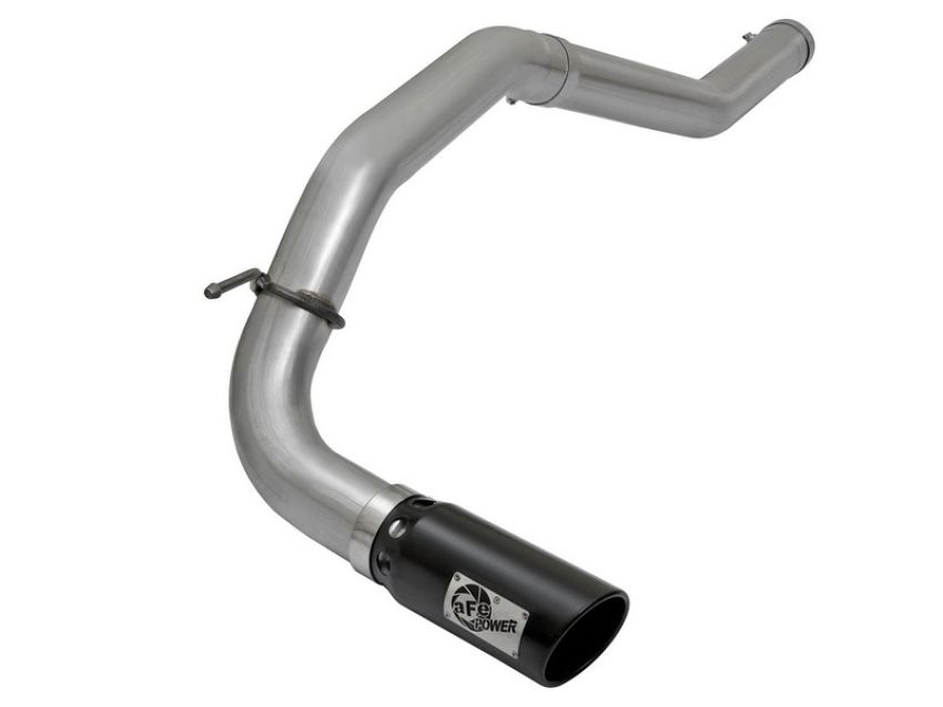 aFe Power 49-46113-B Large Bore-HD 4 IN DPF-Back Stainless Steel Exhaust System w/Black Tip