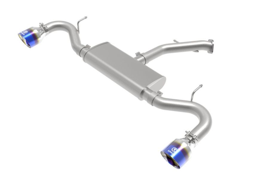 aFe Power 49-47016-L Takeda 2-1/2 IN 409 Stainless Steel Axle-Back Exhaust w/ Blue Flame Tips
