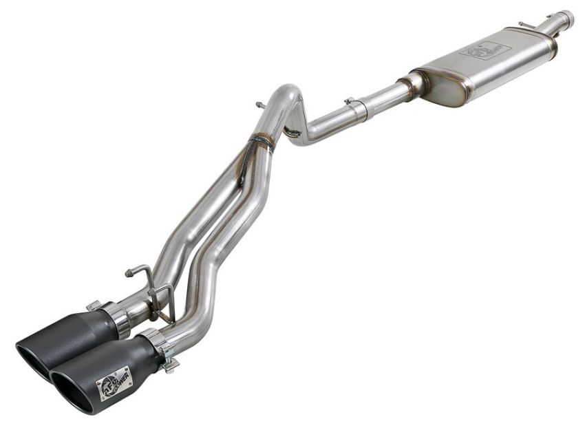 aFe Power 49-48054-B Rebel Series 2-1/2 IN 409 Stainless Steel Cat-Back Exhaust System w/Black Tip