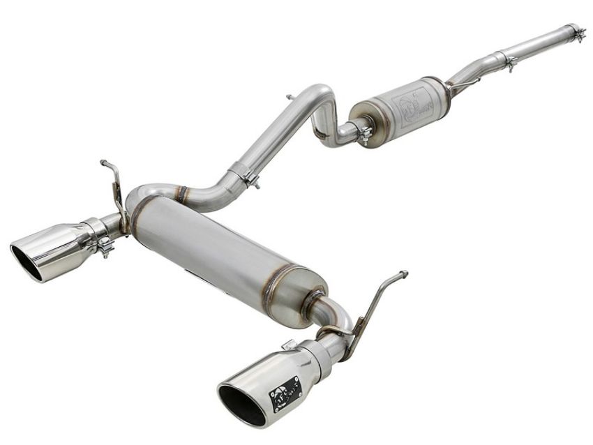 aFe Power 49-48062-P Rebel Series 2-1/2 IN 409 Stainless Steel Cat-Back Exhaust w/ Polished Tips