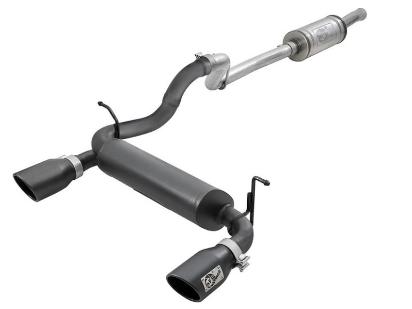 aFe Power 49-48066-B Rebel Series 2-1/2 IN 409 Stainless Steel Cat-Back Exhaust System w/ Black Tips