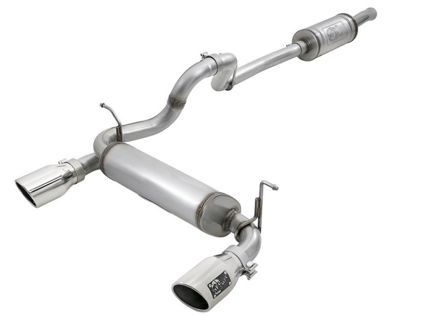 aFe Power 49-48066-P Rebel Series 2-1/2 IN 409 Stainless Steel Cat-Back Exhaust w/ Polished Tips