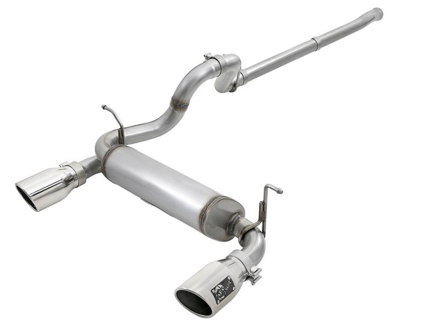 aFe Power 49-48076-P Rebel Series 2-1/2 IN 409 Stainless Steel Cat-Back Exhaust w/ Polished Tips