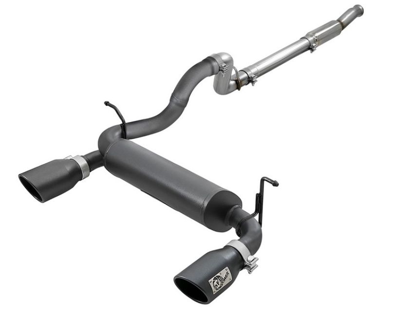 aFe Power 49-48096-B Rebel Series 3 IN to 2-1/2 IN 409 Stainless Steel Cat-Back Exhaust w/ Black Tip