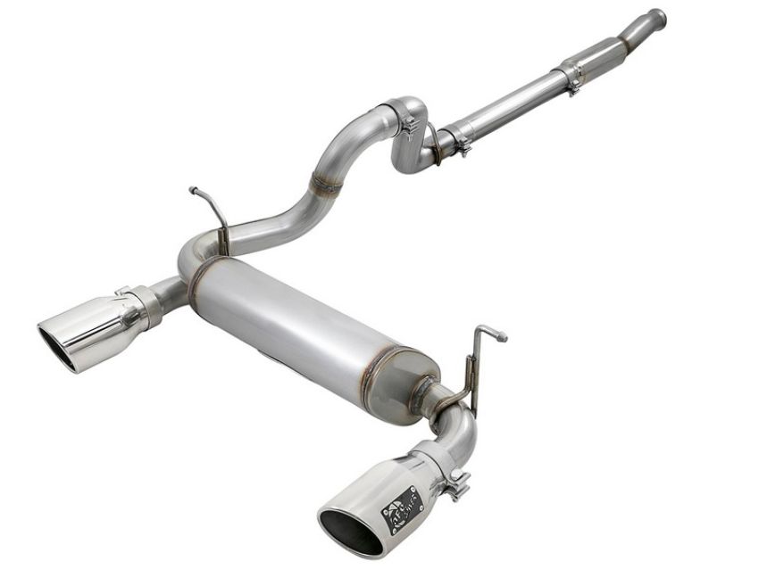 aFe Power 49-48096-P Rebel Series 3 IN to 2-1/2 IN 409 Stainless Steel Cat-Back Exhaust w/ Polish Tip