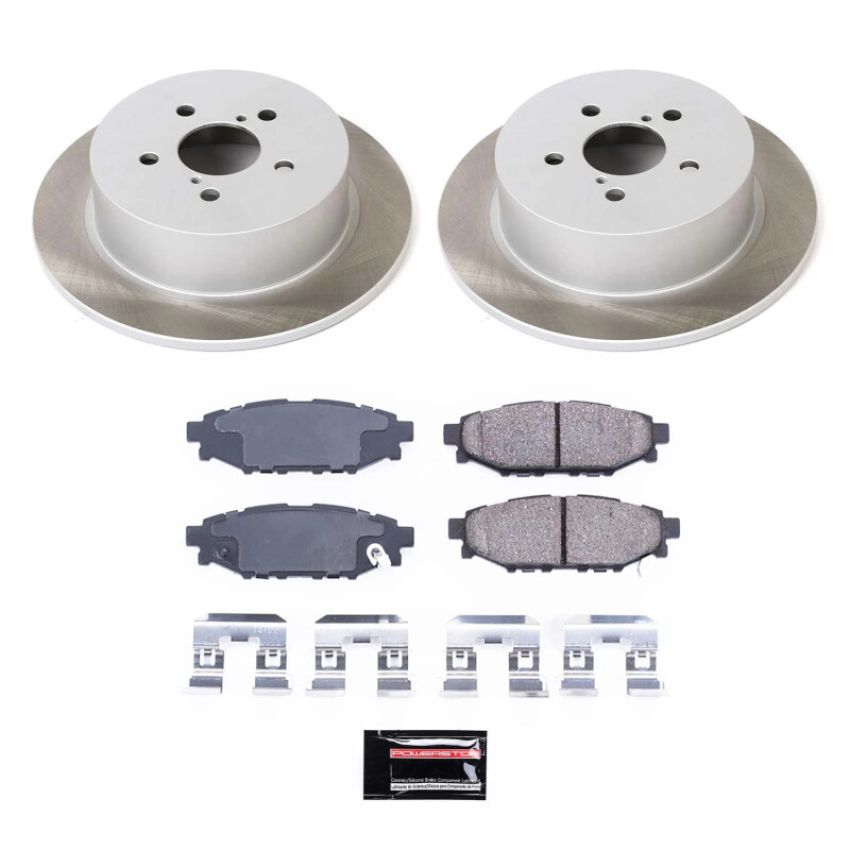 PowerStop SC4632 Semi-Coated Rotor and Low-Dust Ceramic Brake Pad Kit