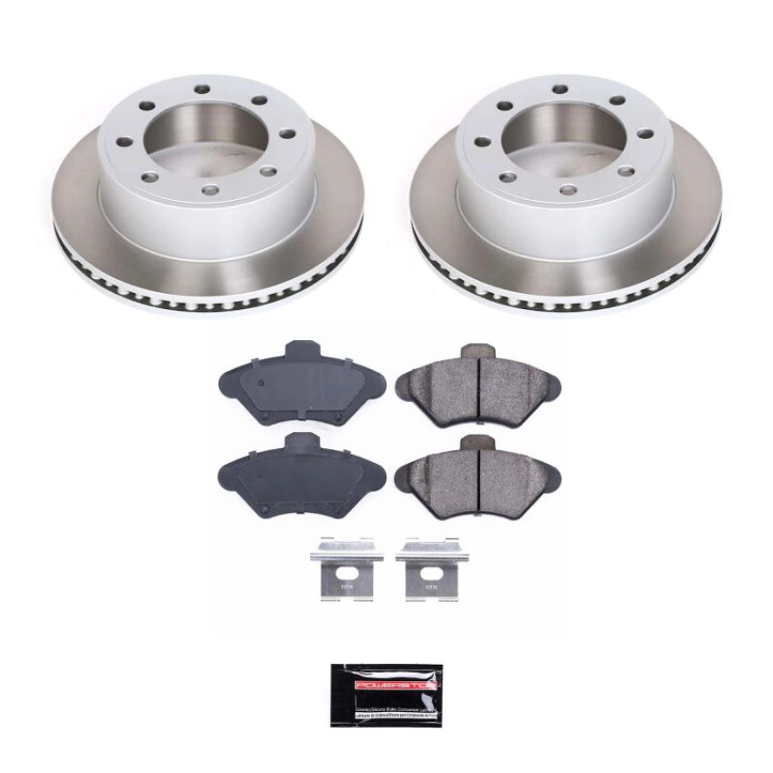 PowerStop SC1299 Semi-Coated Rotor and Low-Dust Ceramic Brake Pad Kit