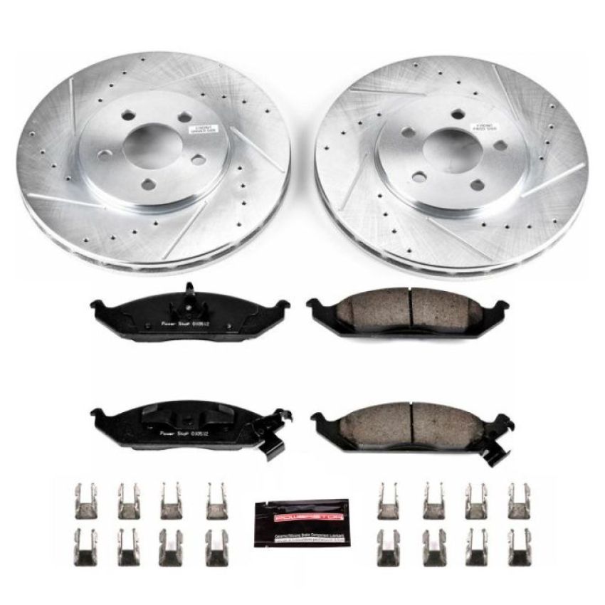 PowerStop K1679 Z23 Daily Driver Carbon-Fiber Ceramic Brake Pad and Drilled & Slotted Rotor Kit