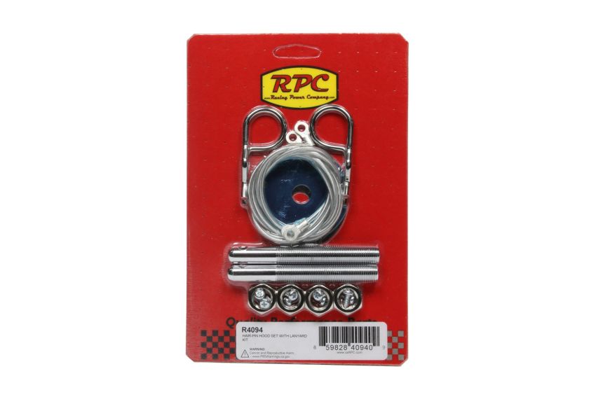 RACING POWER CO-PACKAGED RPCR4094 Hair Pin Hood Set With Lanyard  Kit