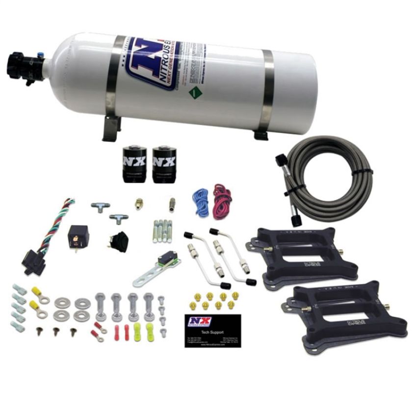 Nitrous Express 50245-15 DUAL 4150/ALCOHOL (100-200-300-400-500HP) WITH 15LB BOTTLE