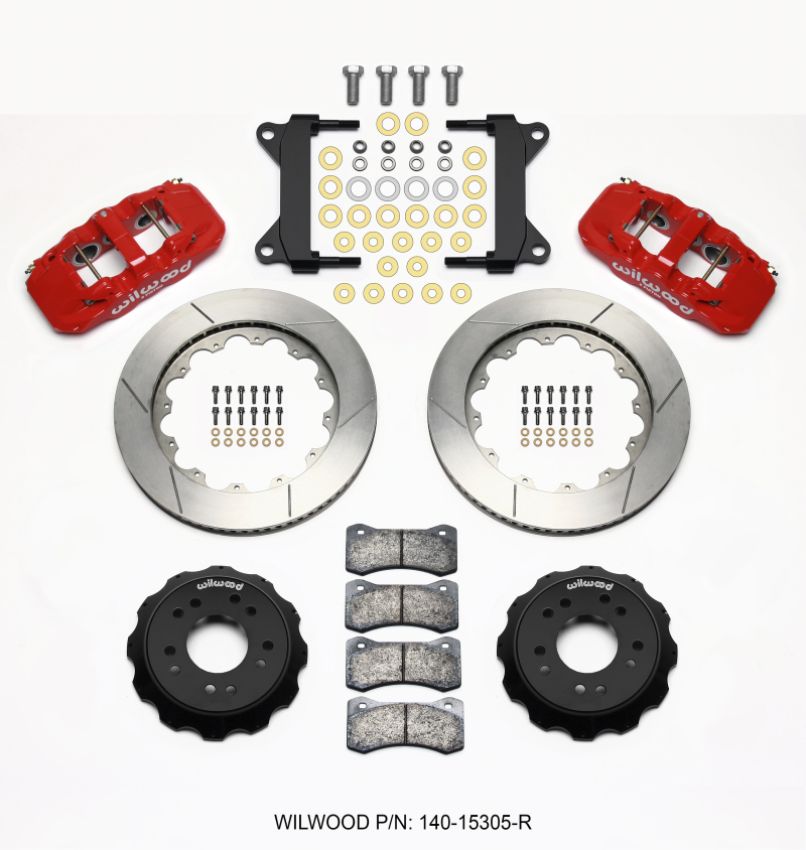 Wilwood 140-15305-R AERO6 Front Hat Kit 14.00 Red 63-87 C10 w/  Pro Spindles