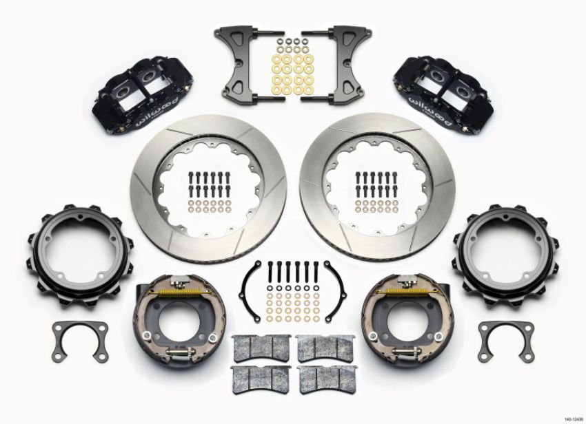 Wilwood 140-12436 Narrow Superlite 4R Rear P-Brk Kit 14.00in Strange Eng Floater 3.49in Offset
