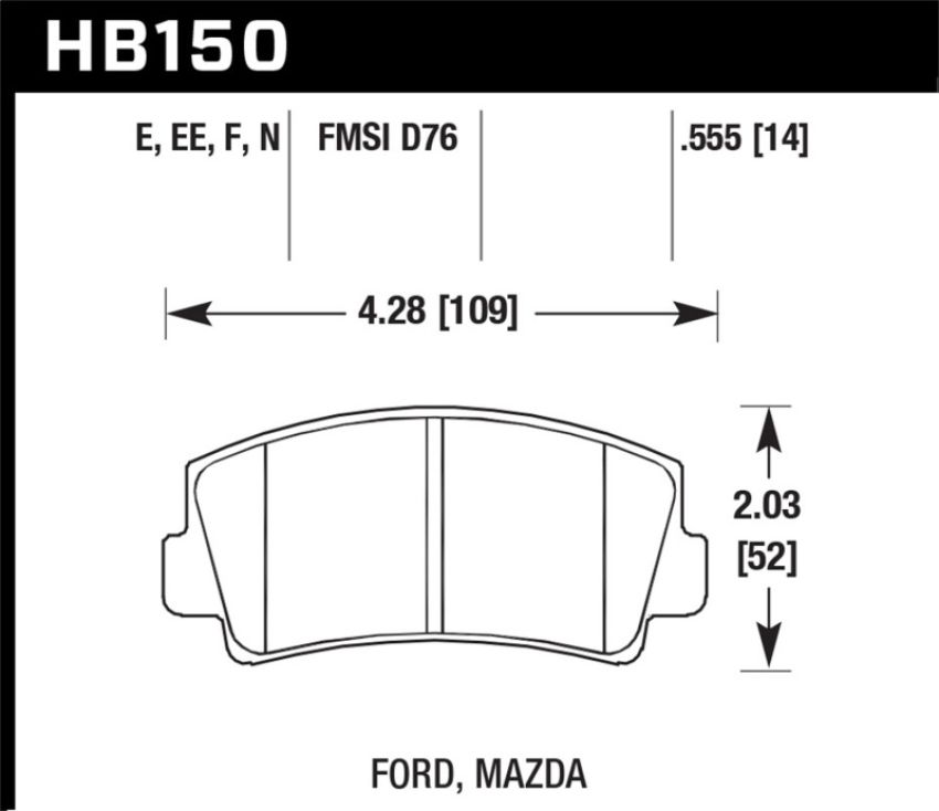 Hawk Performance HB150F.555 HPS Disc Brake Pad