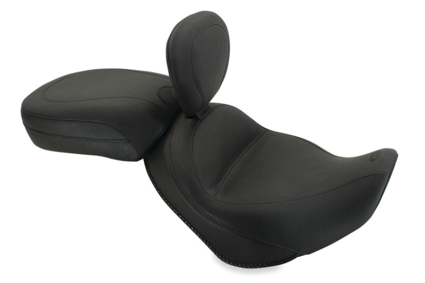 Mustang Motorcycle 79005 Mustang 02-08 Triumph America,03-08 Speedmaster, Std Touring 2PC Seat w/Driver Backrest - Black