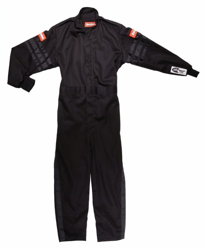 RACEQUIP RQP1959990 Black Suit Single Layer Kids XX-Small Black Trim