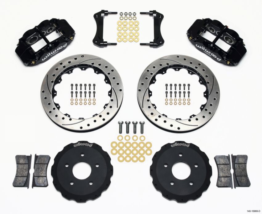 Wilwood 140-10968-D Narrow Superlite 6R Front Hat Kit 13.06in Drilled Backdraft Cobra (BMW E36 Based)