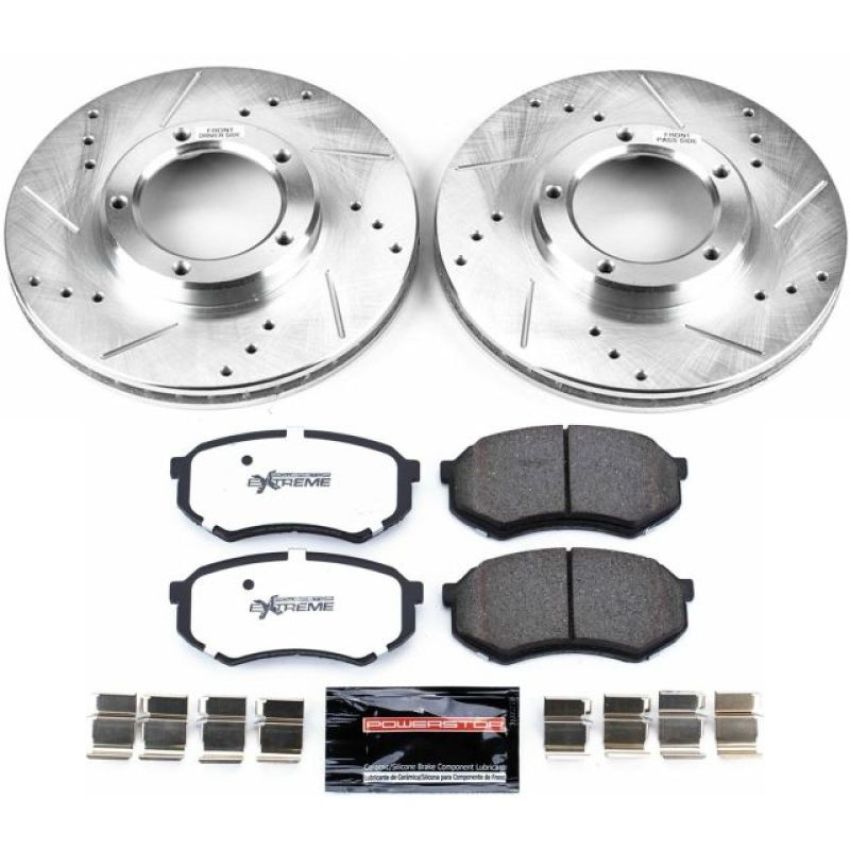 PowerStop K1232-36 Z36 Truck and SUV Carbon-Fiber Ceramic Brake Pad and Drilled & Slotted Rotor Kit