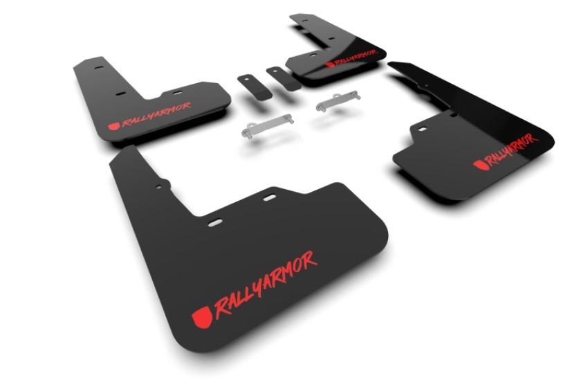 Rally Armor MF92-UR-BLK/RD-X Black Mud Flap/Red Logo