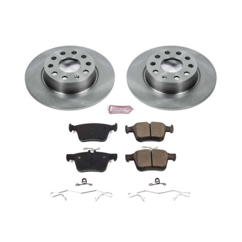 PowerStop KOE7093 OE Stock Replacement Low-Dust Ceramic Brake Pad and Rotor Kit